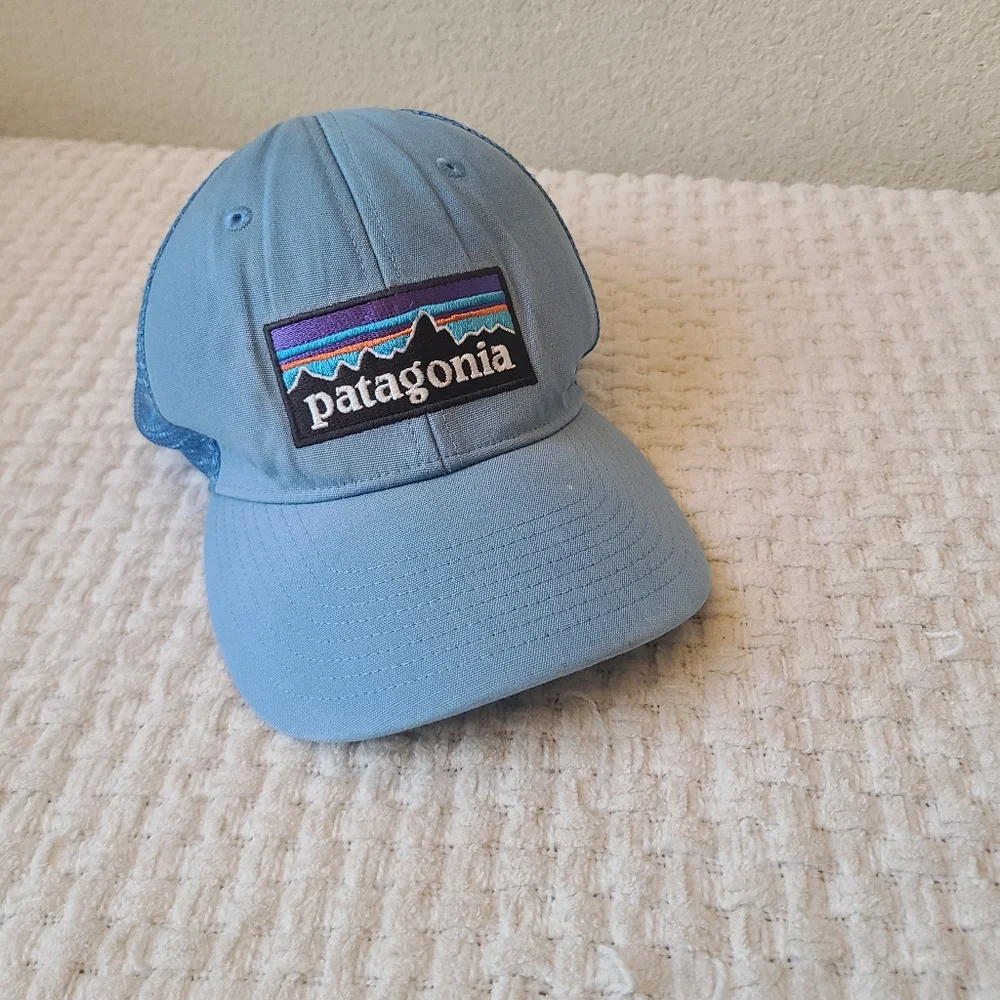 Patagonia Light Blue Mesh Baseball Cap One Size Fits Most - Picture 1 of 7